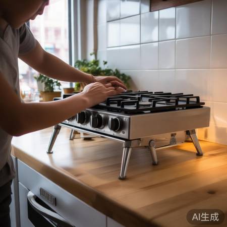 检查燃气灶支撑脚稳固性