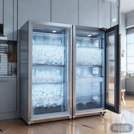 “两冰箱冷冻速度对比”