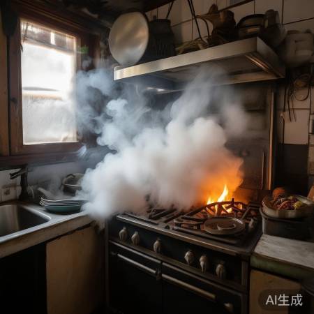 油烟多，不安全，空间挤