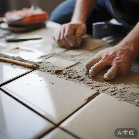 铺砖留缝，工具辅助