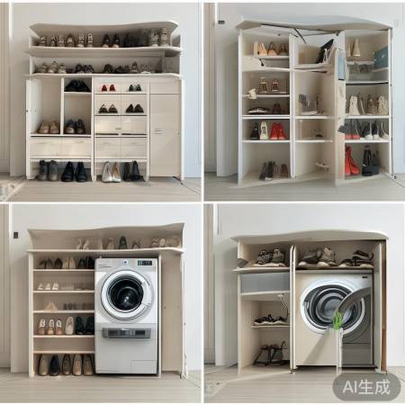 斐雪派克洗衣机400售后点查询解读♛鞋柜巧用，洗衣机收纳空间翻倍