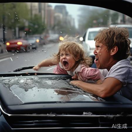 孩子冲马路,家长砸车,心慌事。