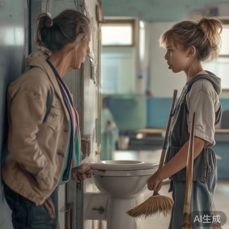 家长怒斥：为何让小孩扫厕所，老师却袖手旁观？